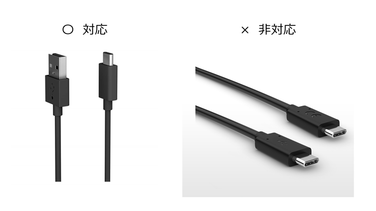 USB type C - USB type Aのケーブルを使って充電して下さい。
